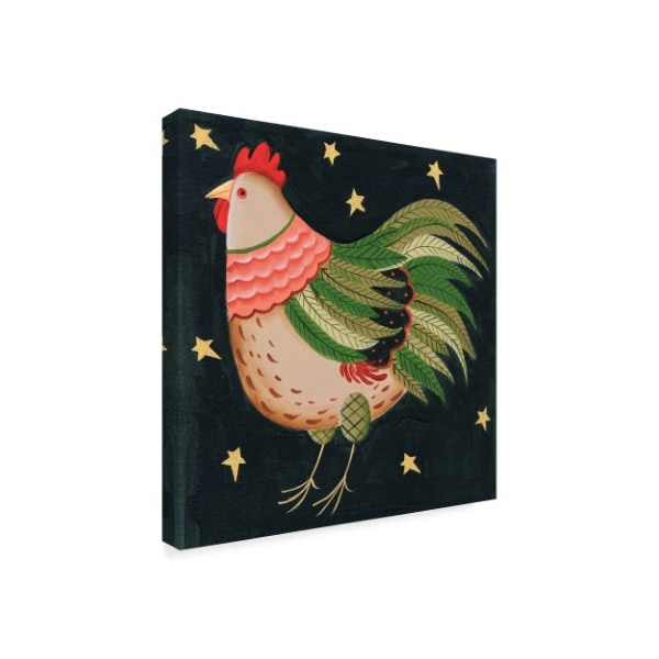 Beverly Johnston 'Rooster Under Stars' Canvas Art,18x18